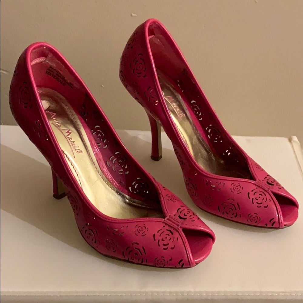 Pink Flower Heels